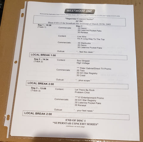AC/DC - Superstar Concert Series - Radio Show #03-13 - March 29-30, 2003 - 2CD