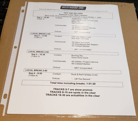 Bad Company - Off The Record - Radio Show #05-18 - April 30/May 1, 2005 - CD