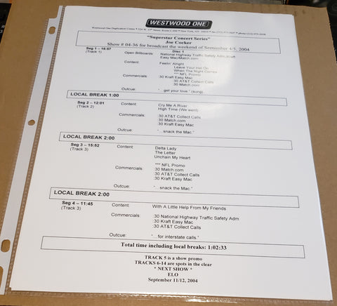 Joe Cocker - Superstar Concert Series - Radio Show #04-36 - September 4-5, 2004 - CD