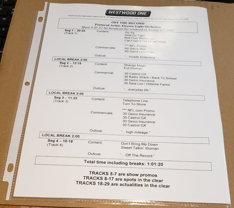 Electric Light Orchestra - Off The Record - Radio Show #05-32 - August 6/7, 2005 - CD