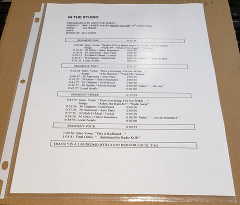 James Gang - In The Studio - Rides Again 35th Anniversary - Radio Show #886 - 06/13/2005 - CD