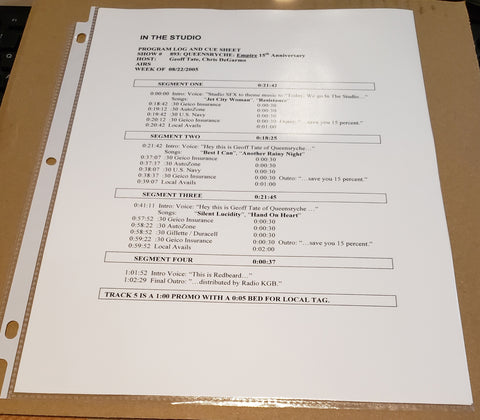 Queensryche - In The Studio - Empire 15th Anniversary - Radio Show #893 - 08/22/2005 - CD
