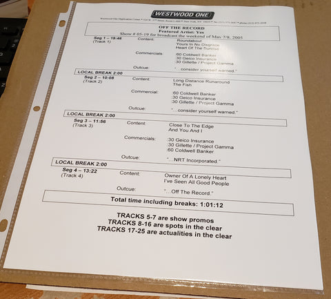 Yes - Off The Record - Radio Show #05-19 - May 7/8, 2005 - CD
